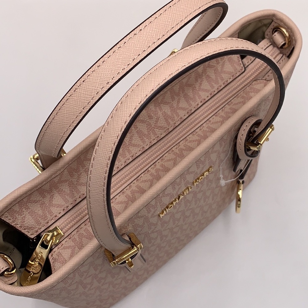 MICHAEL KORS Jet Set Travel Extra-Small Saffiano Leather Top-Zip Tote Bag BALLET - Picture 16 of 16